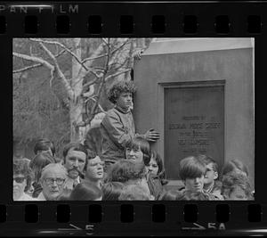 Crowd waiting to see President Gerald Ford in Concord, New Hampshire