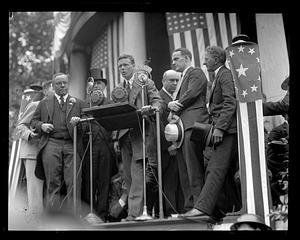 Charles Lindbergh giving a speech