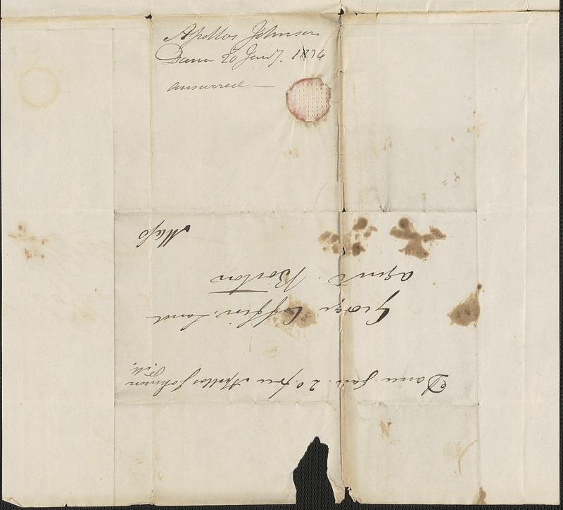 Apollos Johnson to George Coffin, 20 January 1834 - Digital Commonwealth