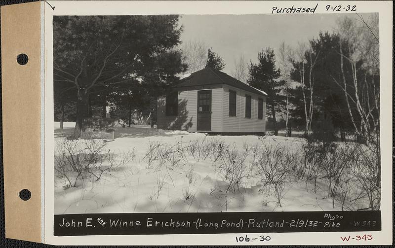 John E. And Winne Erickson, Cottage (camp), Long Pond, Rutland, Mass ...