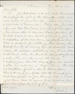 Letter from Zadoc Long to John D. Long, October 16, 1871