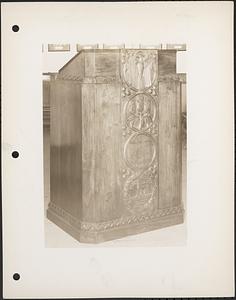 Lecturn [i.e. Lectern] at office of Patrick Campbell, School Committee, 15 Beacon St., Boston, made at South Boston Proj.