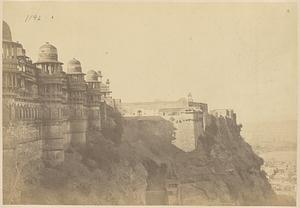 East face of Man Mandir and fort, Gwalior