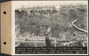 Contract No. 80, High Level Distribution Reservoir, Weston, looking north from right side of Sta. 882+80 showing bedrock and overburden, high level distribution reservoir, Weston, Mass., Apr. 16, 1940