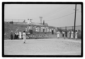 Women playing baseball