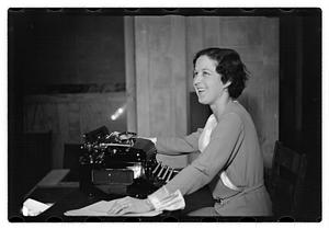 Miss Mabel Goguem typewriter demonstration