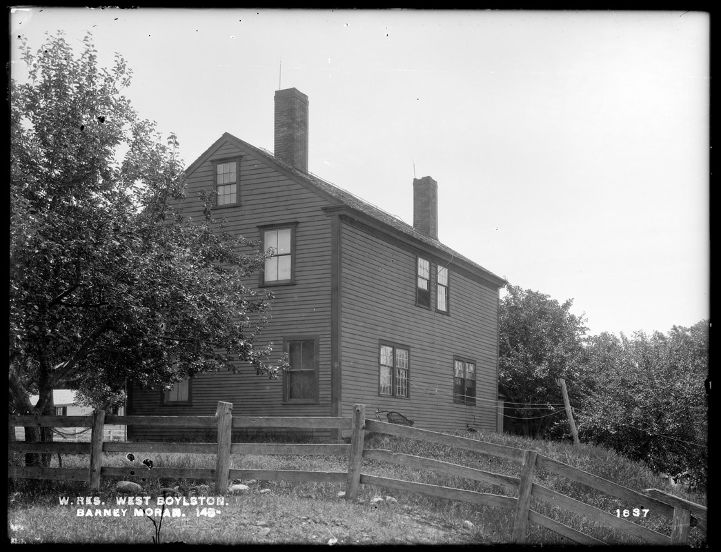 Wachusett Reservoir, Barney Moran's house, on the westerly side of Worcester Street, from the northwest, West Boylston, Mass., Jun. 27, 1898