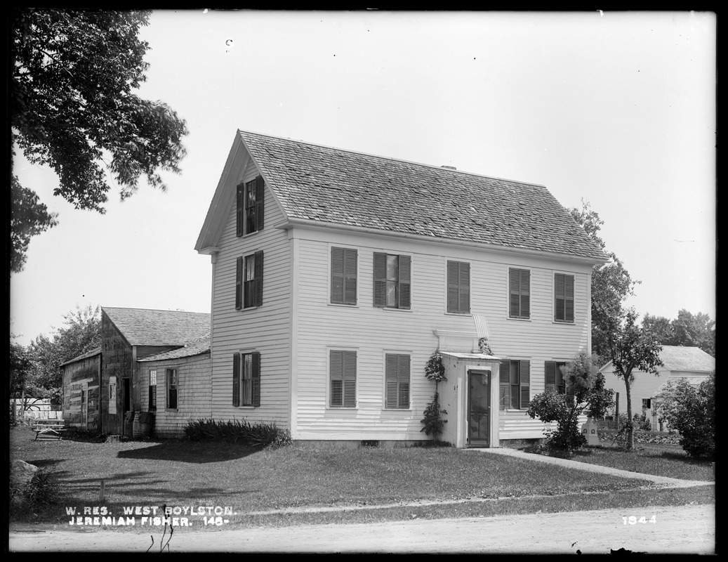 Wachusett Reservoir, Jeremiah Fisher's house, on the easterly side of Worcester Street, from the northwest, West Boylston, Mass., Jun. 27, 1898