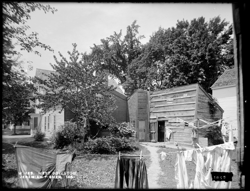 Wachusett Reservoir, Jeremiah Fisher's house, on the easterly side of Worcester Street, from the southeast, West Boylston, Mass., Jun. 27, 1898