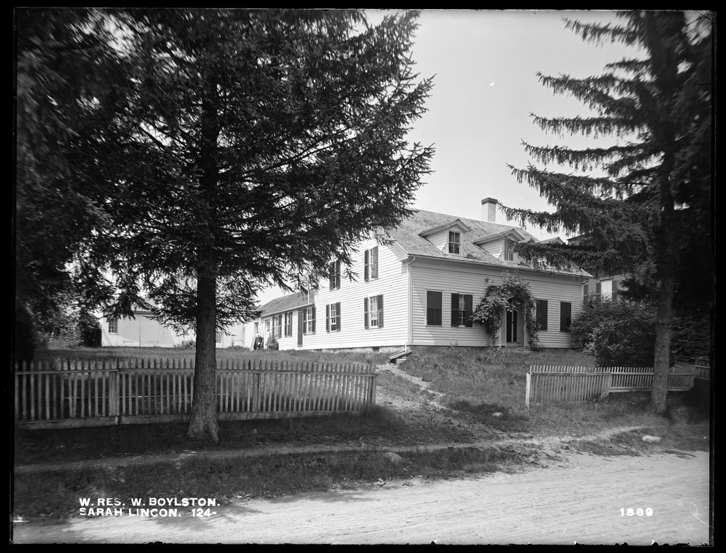 Wachusett Reservoir, Sarah Lincoln's buildings, on the westerly side of Central Street, from the southeast, West Boylston, Mass., Jul. 30, 1898