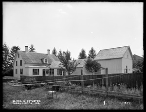 Wachusett Reservoir, Sarah Lincoln's buildings, on the westerly side of Central Street, from the northwest, West Boylston, Mass., Jul. 30, 1898