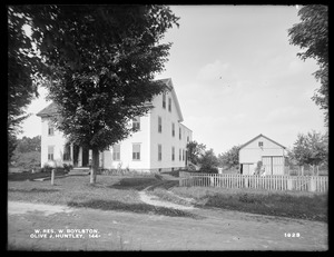 Wachusett Reservoir, Olive J. Huntley's buildings, on the northerly side of Newton Street, from the southeast, West Boylston, Mass., Aug. 2, 1898