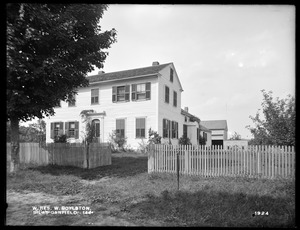 Wachusett Reservoir, Silas Garfield's buildings, on the northerly side of Newton Street, from the southeast, West Boylston, Mass., Aug. 2, 1898
