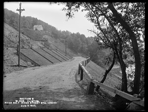Wachusett Reservoir, River Street, Section 3, Road No. 7, fill, Station 145+00; from the north, Clinton, Mass., Aug. 3, 1898