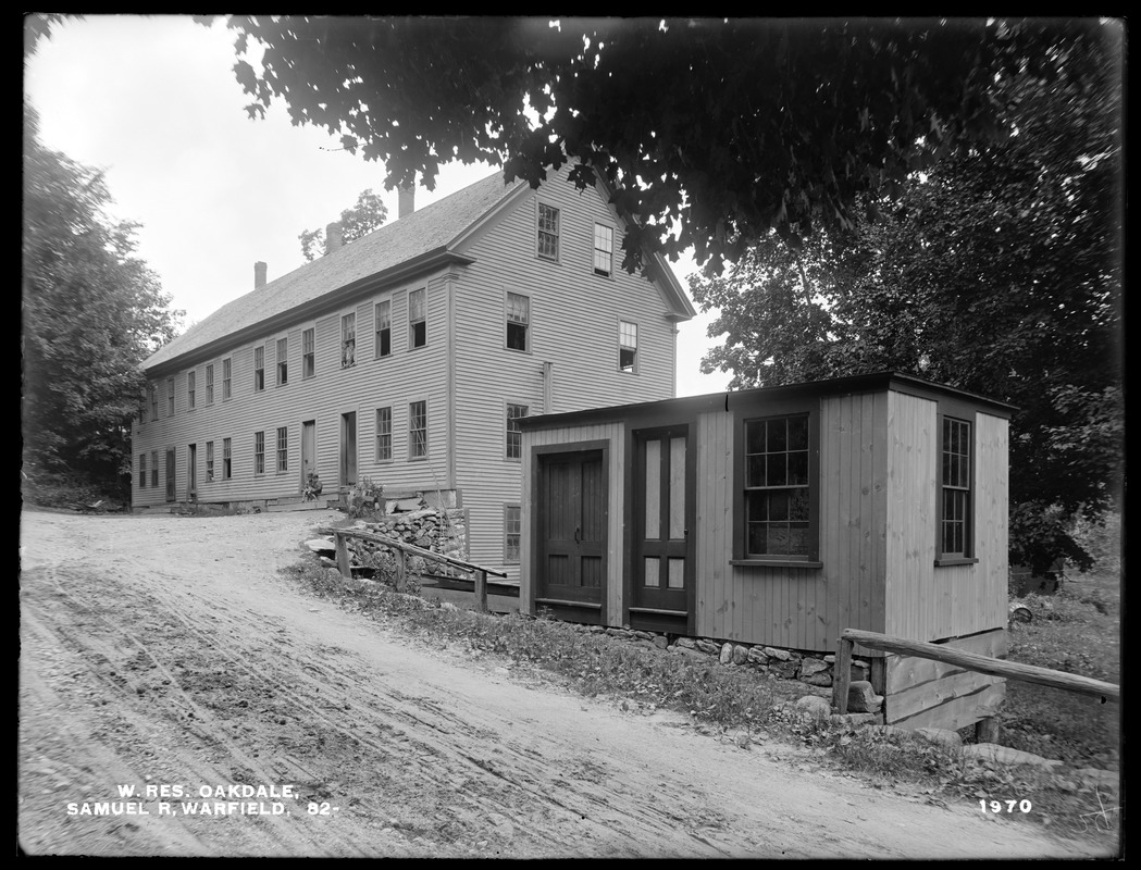 Wachusett Reservoir, Samuel R. Warfield's tenement house, on the northerly side of Holden Street, from the southeast, Oakdale, West Boylston, Mass., Aug. 12, 1898