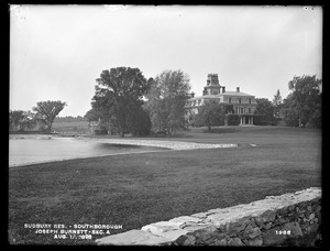 Sudbury Reservoir, Section A, land of Joseph Burnett, west of Burnett Road, just south of pines, from the east in Burnett Road (compare with No. 1375), Southborough, Mass., Aug. 17, 1898