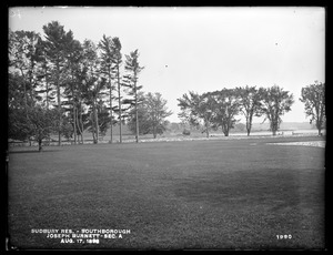 Sudbury Reservoir, Section A, land of Joseph Burnett, west of Burnett Road, southern part, from the west near house (compare with No. 1333), Southborough, Mass., Aug. 17, 1898