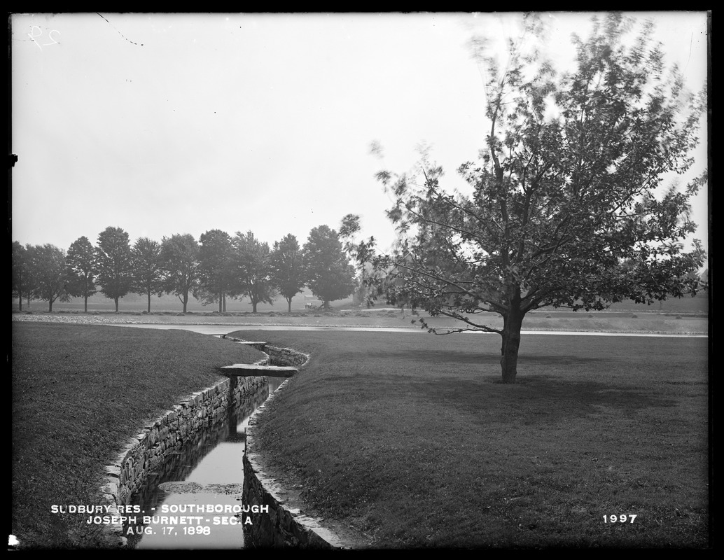 Sudbury Reservoir, Section A, land of Joseph Burnett, southeast of house, from the north near road (compare with No. 1337), Southborough, Mass., Aug. 17, 1898