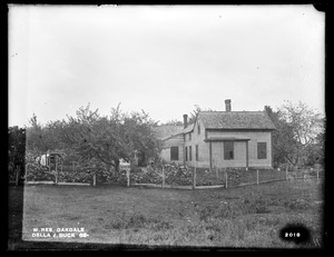 Wachusett Reservoir, Della J. Buck's buildings, on the northerly side of Laurel Street, from the northwest, Oakdale, West Boylston, Mass., Aug. 18, 1898