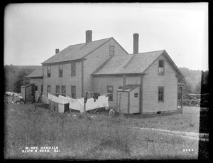 Wachusett Reservoir, Alice N. Reed's house, on the northerly side of private way between Waushaccum and North Main Streets, from the northwest, Oakdale, West Boylston, Mass., Aug. 20, 1898