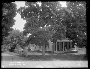 Wachusett Reservoir, Alice N. Reed's buildings, on the easterly side of North Main Street, from the northwest, Oakdale, West Boylston, Mass., Aug. 20, 1898