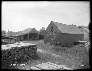 Wachusett Reservoir, Joseph L. Howe's sheds, on the easterly side of North Main Street, from the northeast, Oakdale, West Boylston, Mass., Aug. 20, 1898