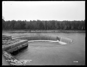 Sudbury Reservoir, Section A, Circular Dam at culvert on McQuarrie Road, from the northeast in road, Southborough, Mass., Sep. 19, 1898