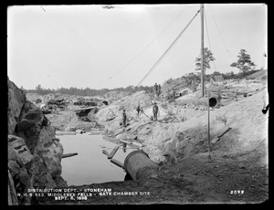 Distribution Department, Northern High Service Middlesex Fells Reservoir, site of gate chamber, from the south, Stoneham, Mass., Sep. 6, 1898