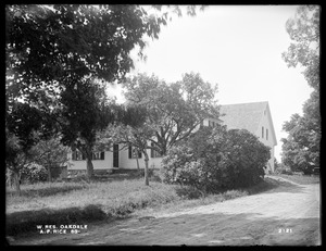 Wachusett Reservoir, A. F. Rice's buildings, on the southerly side of Laurel Street, from the northeast, Oakdale, West Boylston, Mass., Sep. 21, 1898