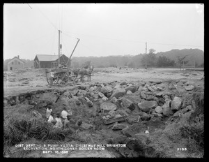 Distribution Department, Chestnut Hill Low Service Pumping Station, excavation, near north corner of boiler room, Brighton, Mass., Sep. 16, 1898