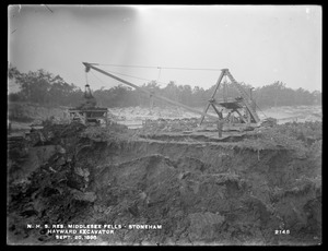 Distribution Department, Northern High Service Middlesex Fells Reservoir, Hayward excavator, Stoneham, Mass., Sep. 20, 1898