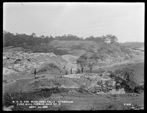 Distribution Department, Northern High Service Middlesex Fells Reservoir, core wall trench, Dam No. 3, Stoneham, Mass., Sep. 20, 1898
