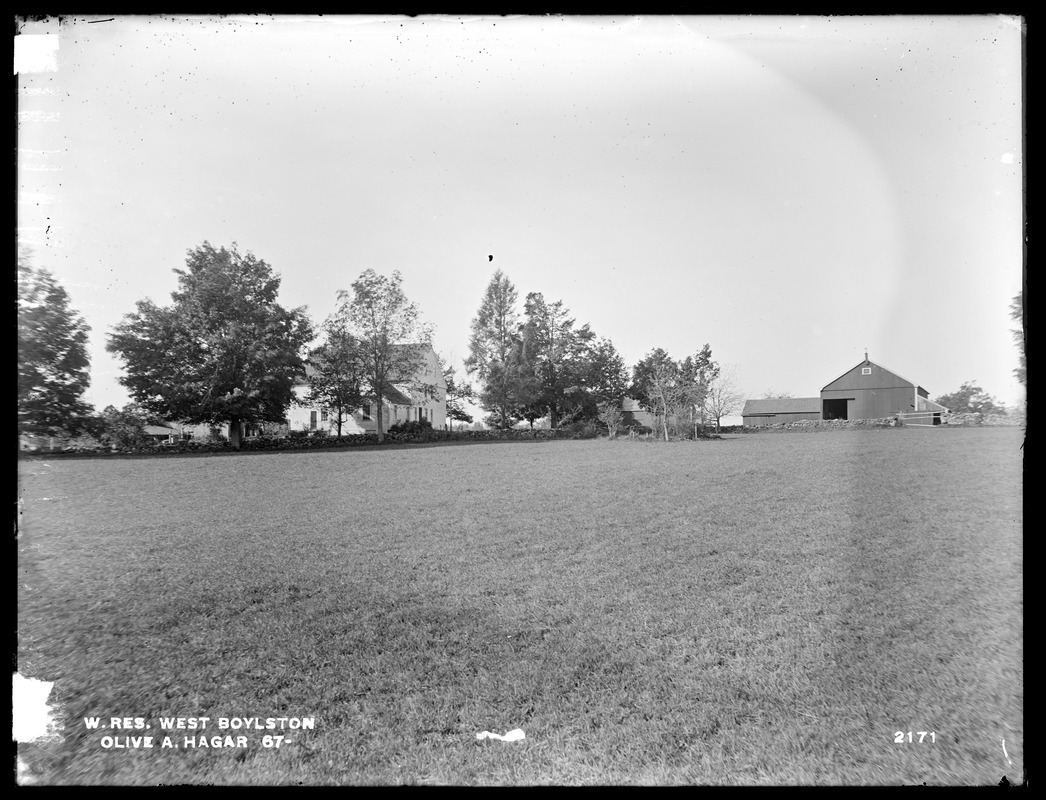 Wachusett Reservoir, Olive A. Hagar's buildings, on Lancaster Street, from the northeast, West Boylston, Mass., Sep. 28, 1898