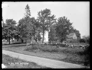 Wachusett Reservoir, Olive A. Hagar's house, on the easterly side of Lancaster Street, from the southwest, West Boylston, Mass., Sep. 28, 1898