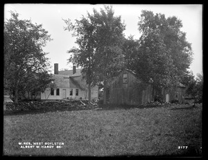 Wachusett Reservoir, Albert W. Hardy's buildings, on Fairbank Street, near Lancaster Street, from the northwest, West Boylston, Mass., Sep. 28, 1898