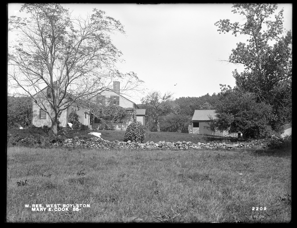 Wachusett Reservoir, Mary E. Cook's buildings, on the westerly side of Lancaster Street, from the south, West Boylston, Mass., Sep. 29, 1898