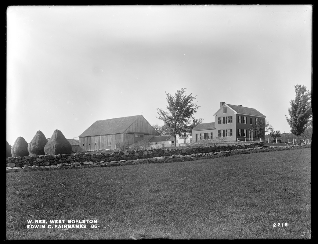 Wachusett Reservoir, Edwin C. Fairbanks' buildings, on the westerly side of Prescott Street, from the southeast, West Boylston, Mass., Sep. 29, 1898