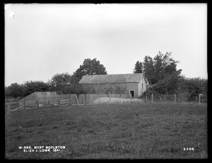 Wachusett Reservoir, Eliza J. Lowe's buildings, on the southerly side of Newton Street, from the southwest, West Boylston, Mass., Oct. 4, 1898