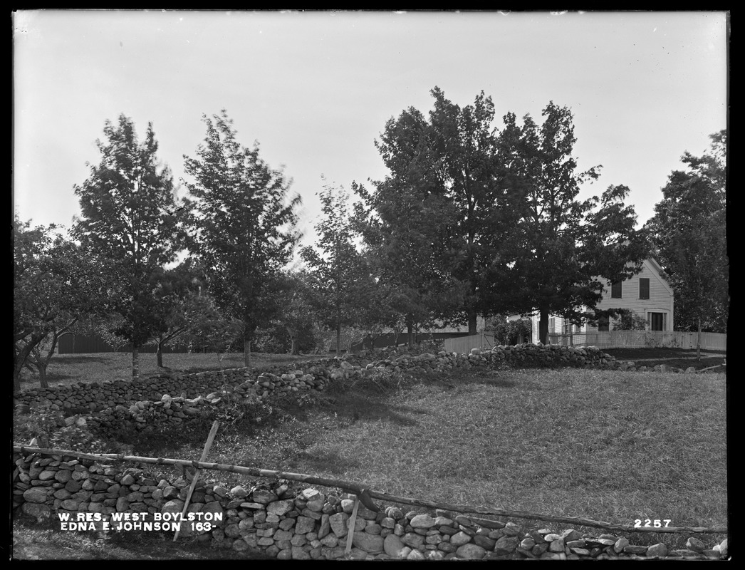 Wachusett Reservoir, Edna E. Johnson's buildings, on the westerly side of Lee Street, from the southeast, West Boylston, Mass., Oct. 6, 1898