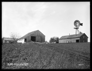 Wachusett Reservoir, Joseph E. Goodale's barns, on the easterly side of Prospect Street, from the east, West Boylston, Mass., Oct. 7, 1898