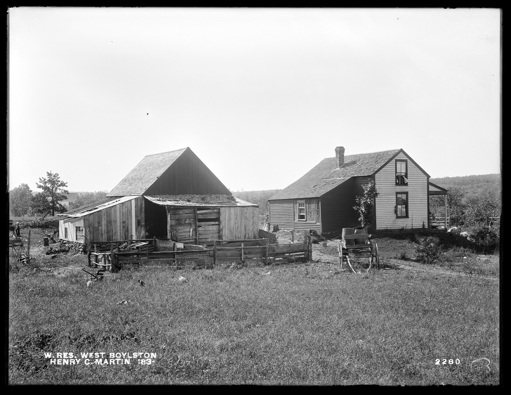 Wachusett Reservoir, Henry C. Martin's buildings, on the easterly side of Prospect Street, from the northeast, West Boylston, Mass., Oct. 7, 1898