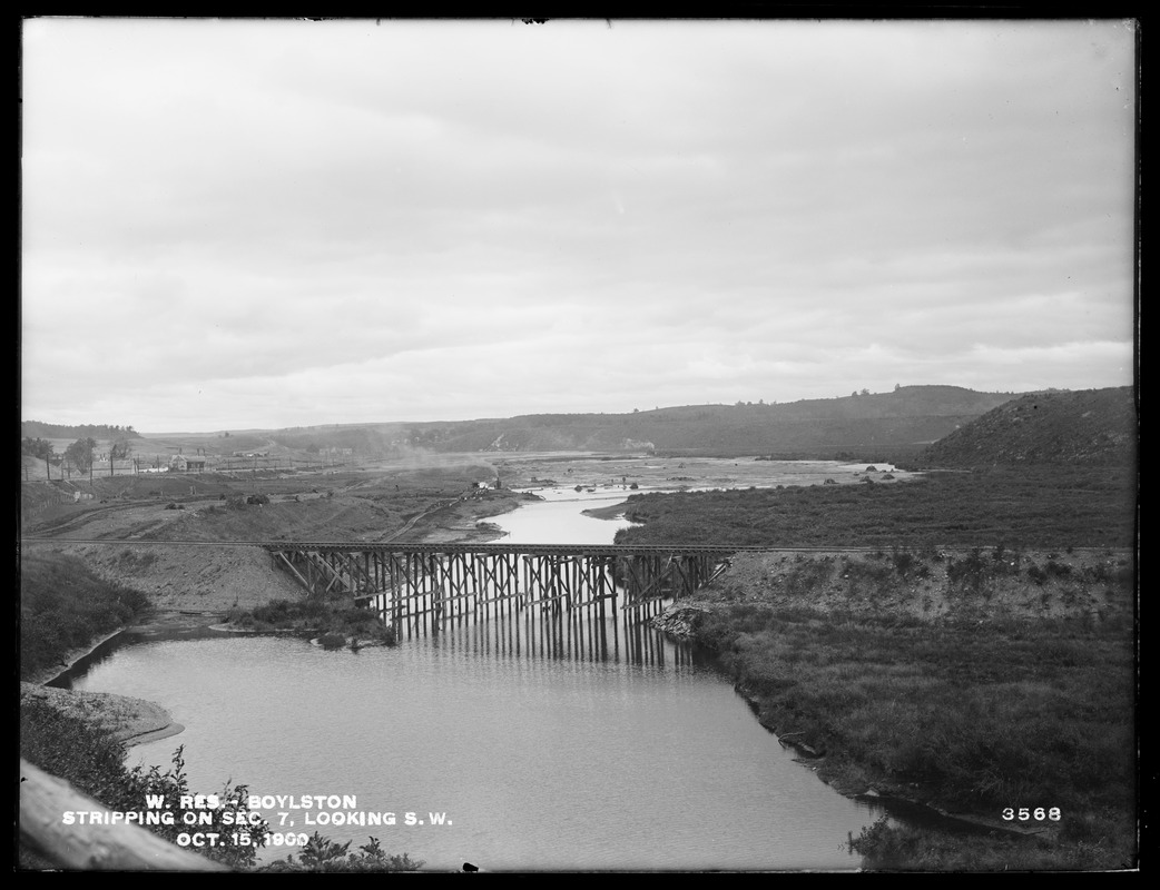 Wachusett Reservoir, stripping on Section 7, looking southwest, Boylston, Mass., Oct. 15, 1900