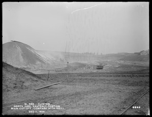 Wachusett Reservoir, North Dike, easterly portion, main cut-off west of soil stripping railroad (compare with No. 3555), Clinton, Mass., Dec. 11, 1900