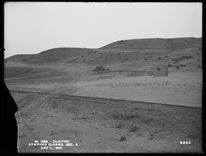 Wachusett Reservoir, stripping slopes just south of Moulton & O'Mahoney's hoist, Section 4, Clinton, Mass., Dec. 11, 1900