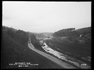 Wachusett Dam, dam site, looking up the river, Clinton, Mass., Nov. 1, 1900