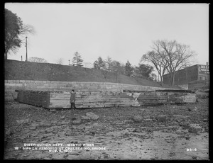 Distribution Department, Low Service Pipe Lines, 16-inch siphon removed at Chelsea North Bridge, Mystic River; Charlestown; Chelsea, Mass., Nov. 6, 1900