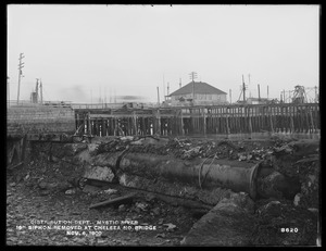 Distribution Department, Low Service Pipe Lines, 16-inch siphon removed at Chelsea North Bridge, Mystic River; Charlestown; Chelsea, Mass., Nov. 6, 1900