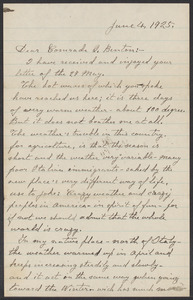 Sacco-Vanzetti Case Records, 1920-1928. Correspondence. Bartolomeo Vanzetti to Irene Benton, June 4, 1925. Box 39, Folder 24, Harvard Law School Library, Historical & Special Collections
