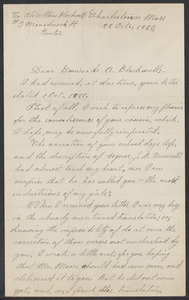 Sacco-Vanzetti Case Records, 1920-1928. Correspondence. Bartolomeo Vanzetti to Mrs. Alice Stone Blackwell, October 22, 1922. Box 39, Folder 31, Harvard Law School Library, Historical & Special Collections