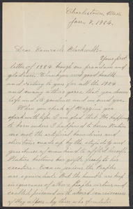 Sacco-Vanzetti Case Records, 1920-1928. Correspondence. Bartolomeo Vanzetti to Mrs. Alice Stone Blackwell, January 7, 1924. Box 39, Folder 33, Harvard Law School Library, Historical & Special Collections